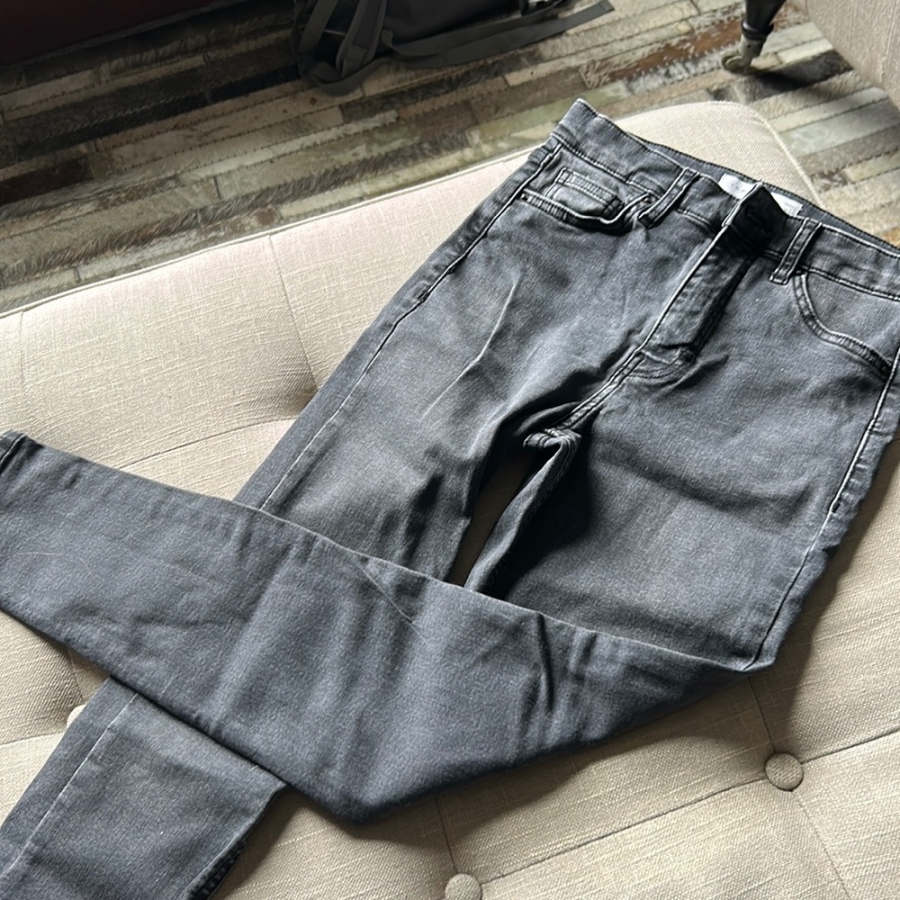 TOPSHOP Jamie Black Washed Denim High Rise Jeans Size 26